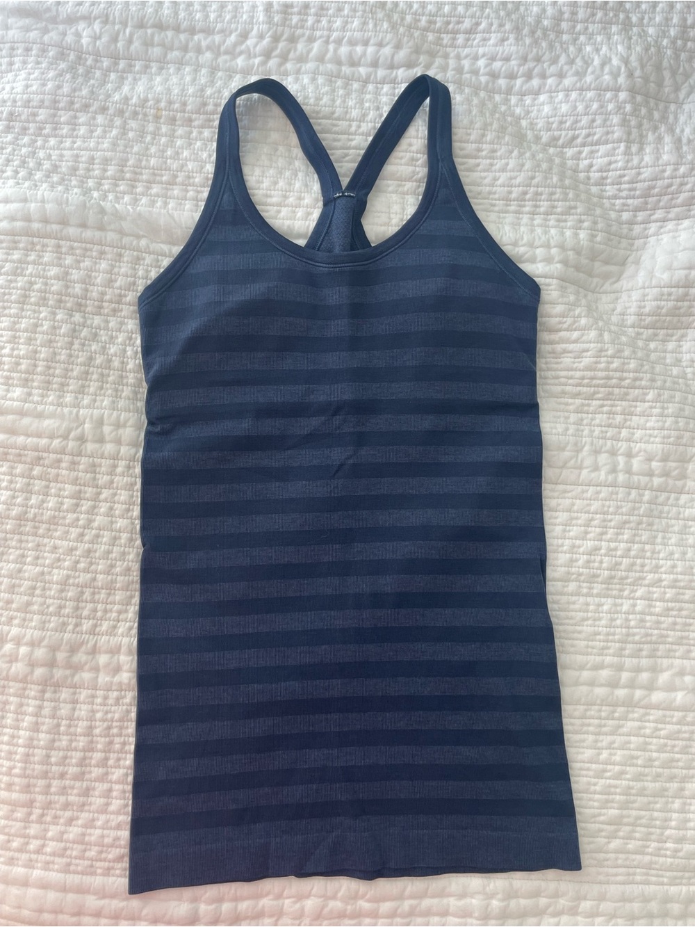 Lululemon Navy Stripe Racerback Tank Top